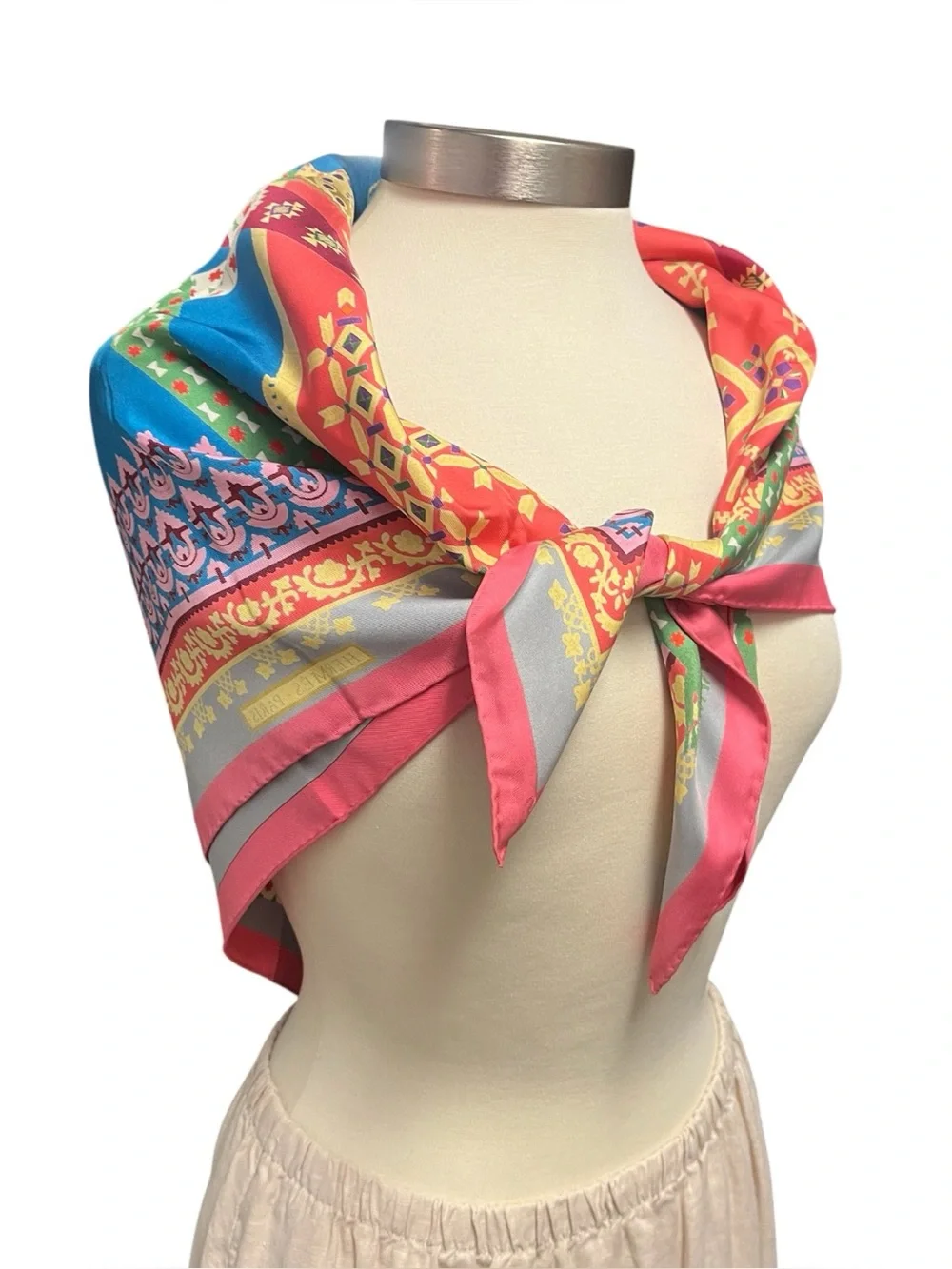 Hermes 'Brins d'Or' Patterned Silk Scarf, NEW
